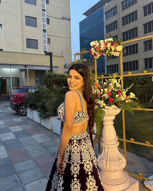 Royal Jet Lehnga Set With Dupatta