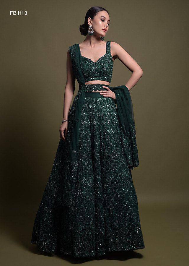 Dark green Lehnga Set With Duptta