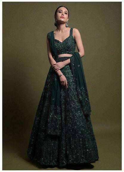 Dark green Lehnga Set With Duptta