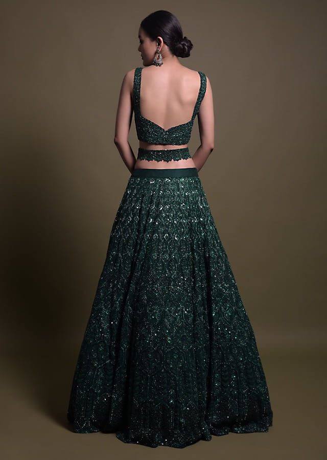 Dark green Lehnga Set With Duptta