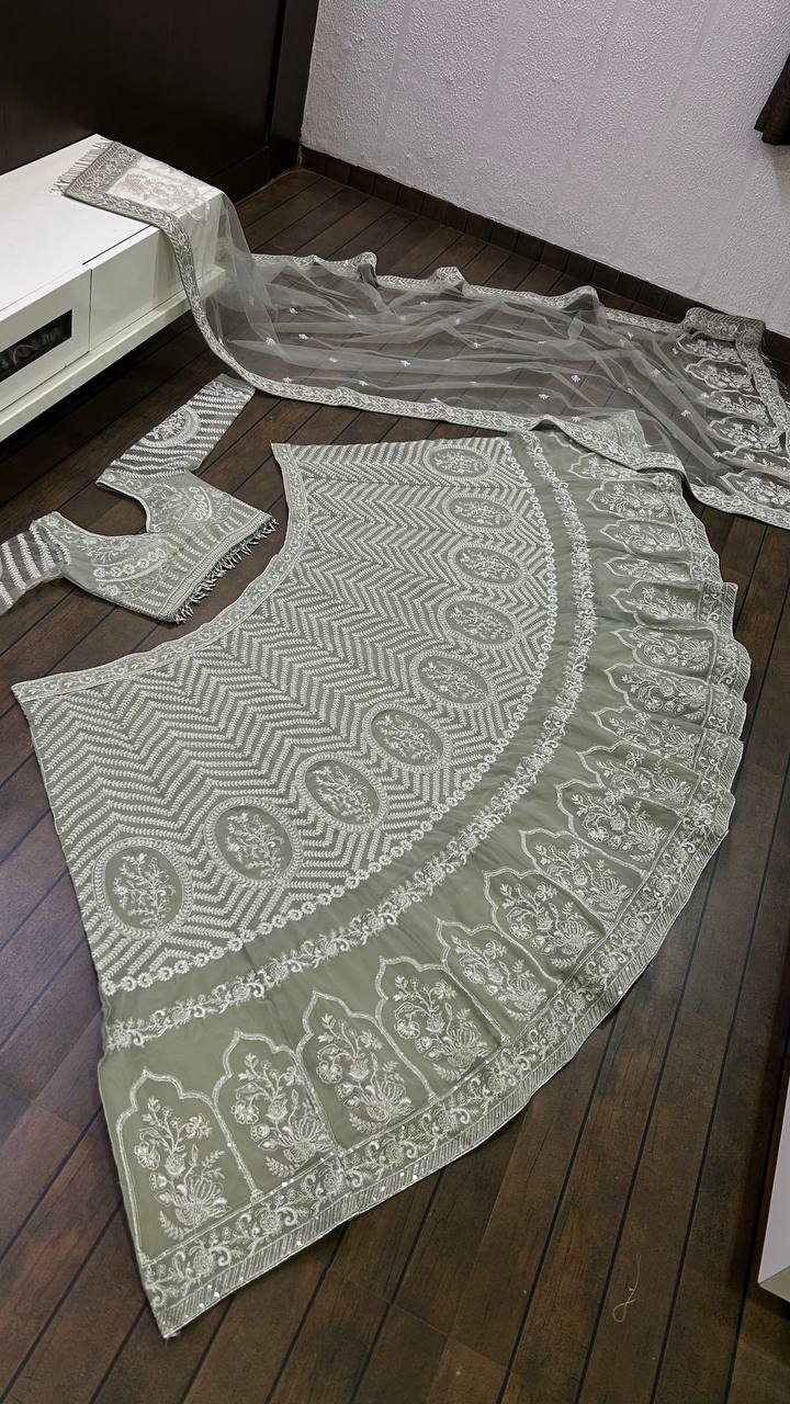 Light green Lengha Set With Duptta