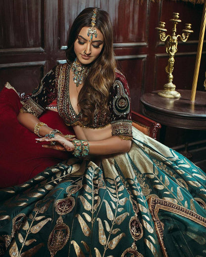 The Royal Green Lehnga Set