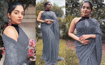 Silver Saree