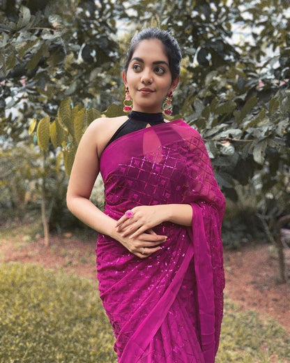 Dark Pink Saree
