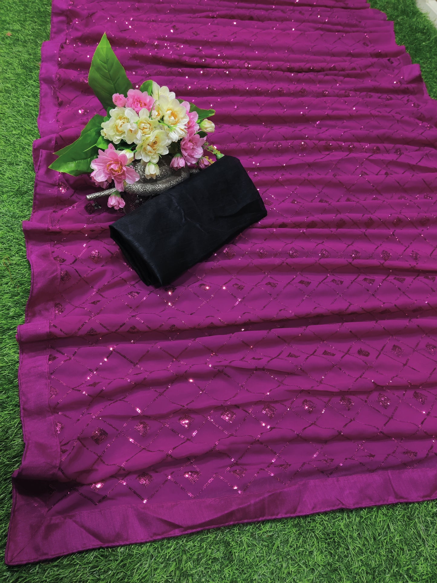 Dark Pink Saree