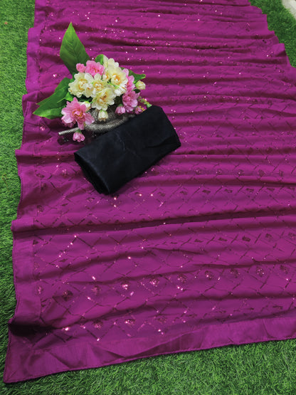 Dark Pink Saree