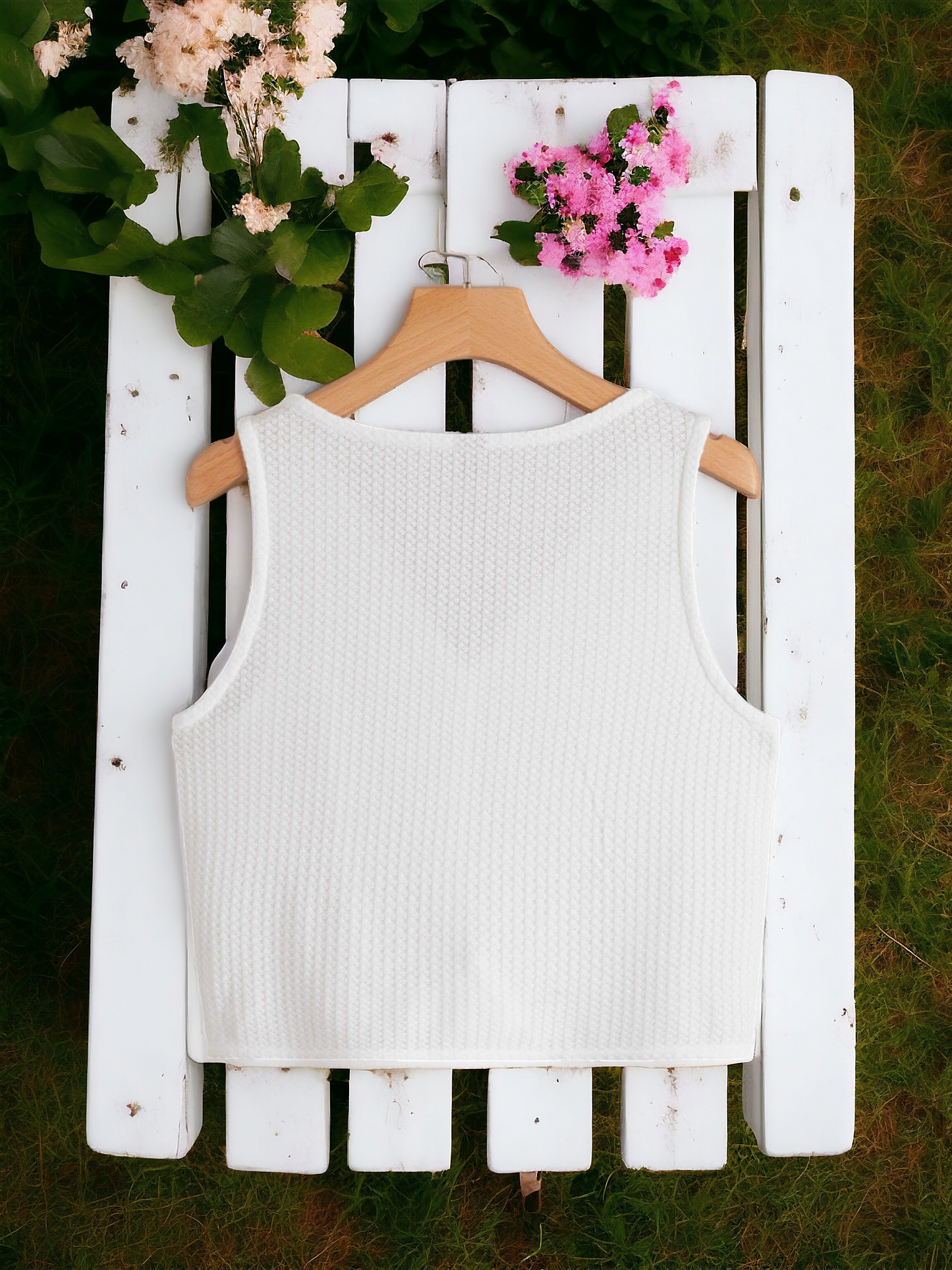 Sleevless Crop top Ghost White