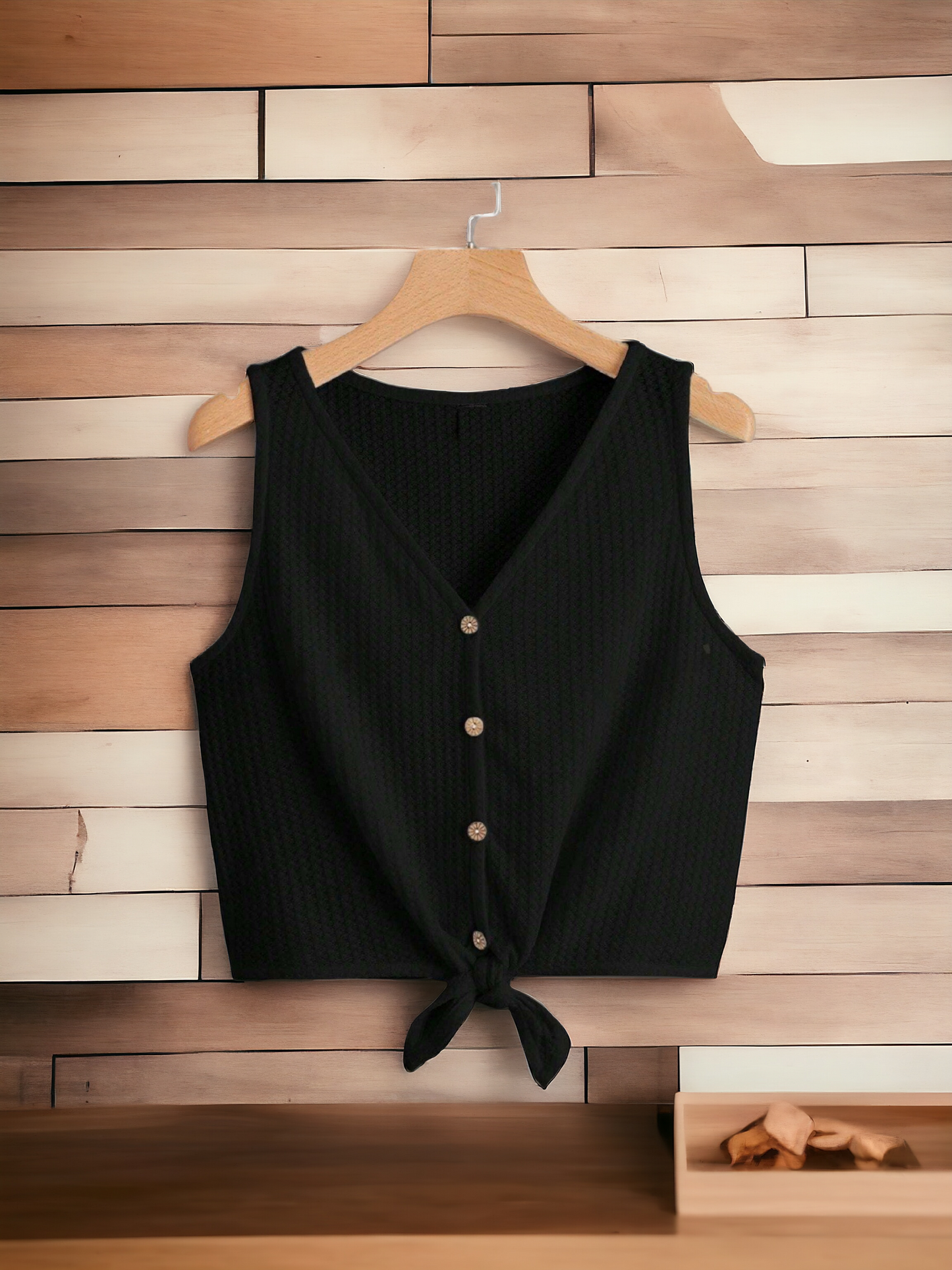 Sleevless Crop top Jet Black