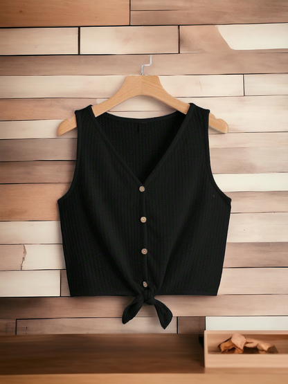 Sleevless Crop top Jet Black