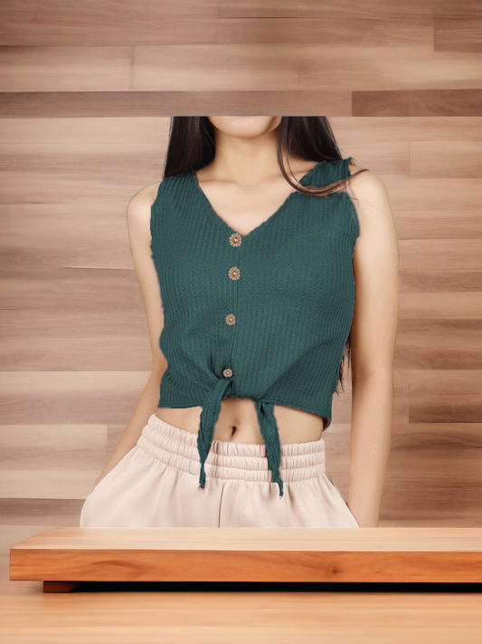 Sleevless Crop top Green
