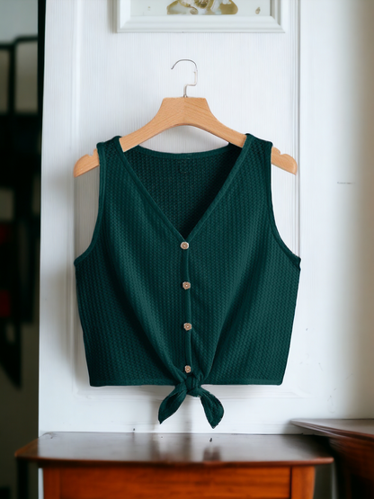 Sleevless Crop top Green