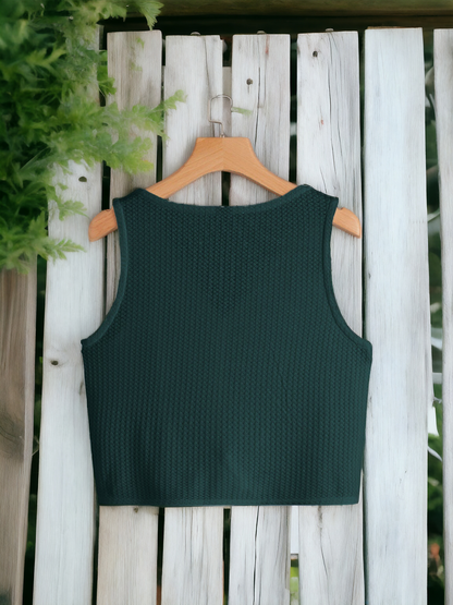 Sleevless Crop top Green