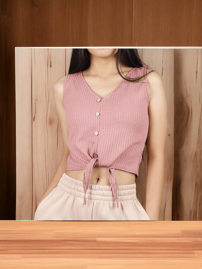Sleevless Crop top Soft Pink